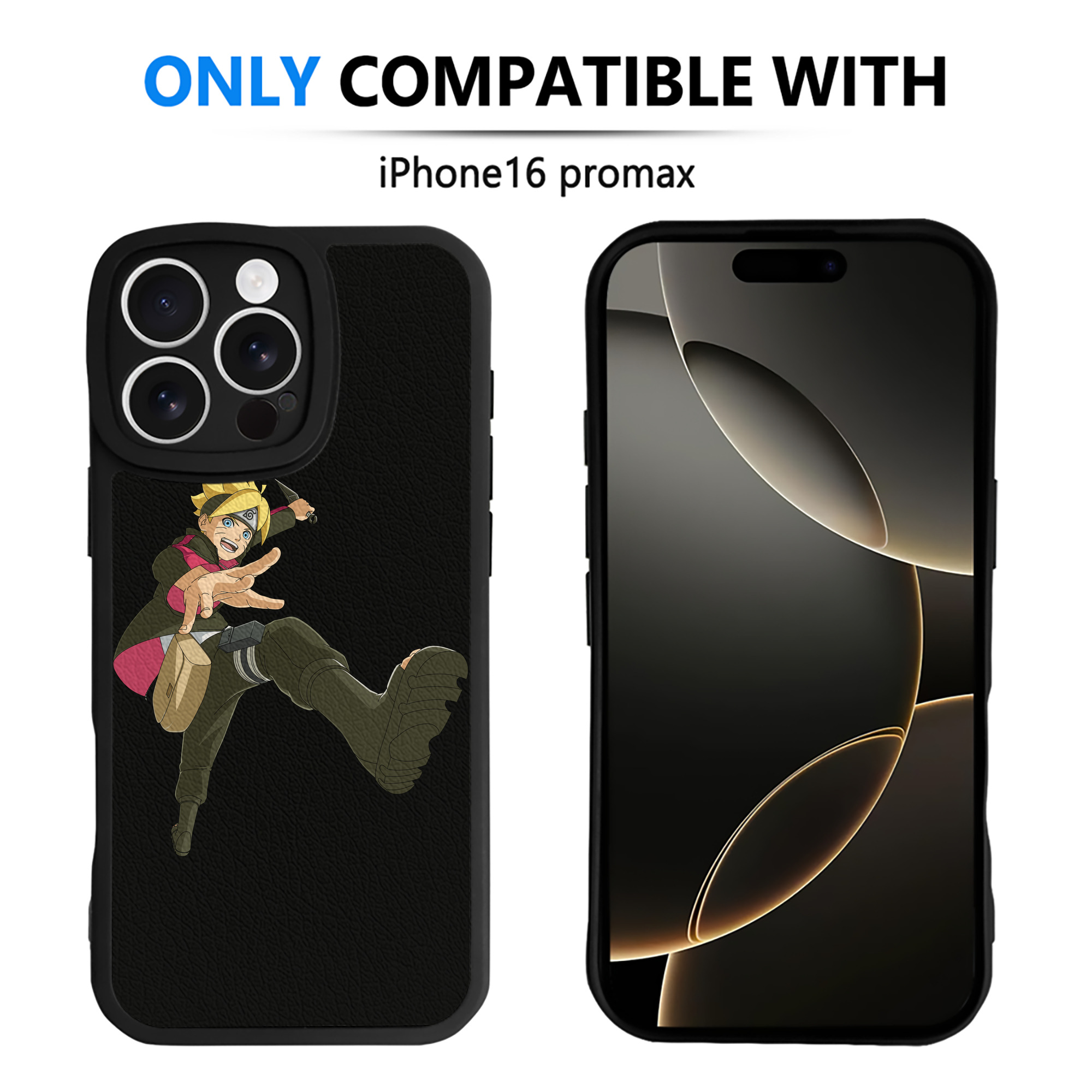 （画像用） NARUTO -ナルト- うずまき ボルト Uzumaki Boruto 【iPhone 16シリーズ対応】シリコンスマホケース（レザー調） 材質：シリコン